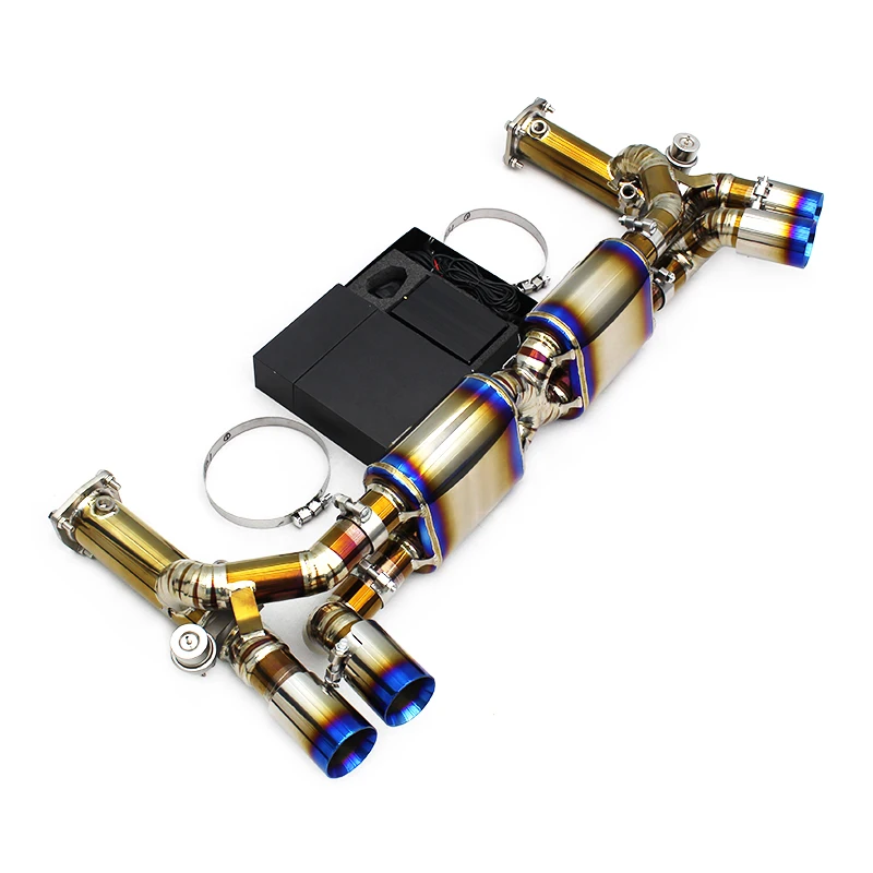 Titanium Exhaust System For Porsche 911 997.1 Turbo 3.6T 2004-2007 Catback Vacuum Valve Muffler