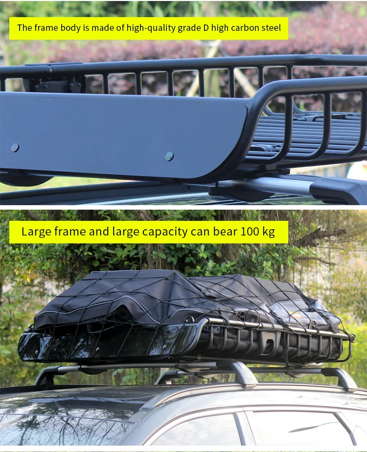 Universal Rooftop Cargo Carrier Auto Part Roof Luggage Basket for Offroad Travel Roof Holder Carrier Cargo Basket manufacture