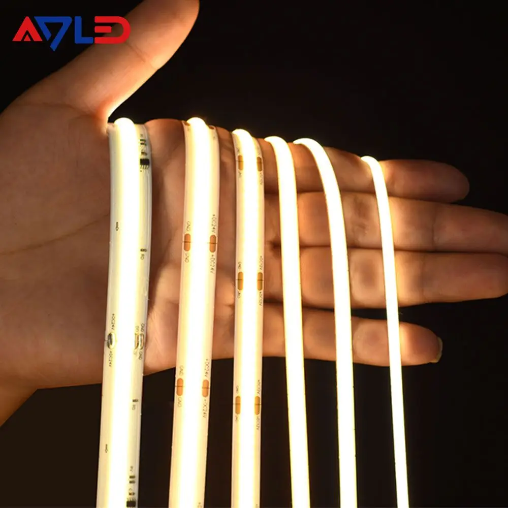 Support Custom Led Rope 3 4.5 5 8 10 12 mm 12v 24v 320 420 480 504 528 576 630 640 810 840 896chips Cob Led Strip Ribbon
