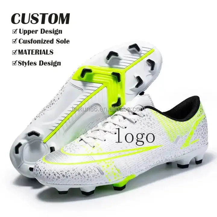 Designer LOGO Custom Men's Football Soccer Sneakers Low Price Casual Turf Sports Shoes with Rubber Insole Summer Football Boots