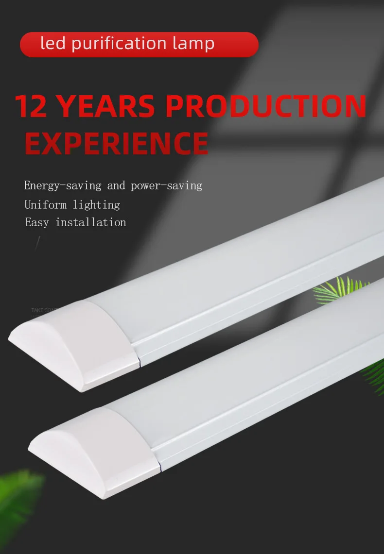 Competitive price Led Tube 30cm 60cm 90cm 120cm linear purification lamp led batten light for Office lighting