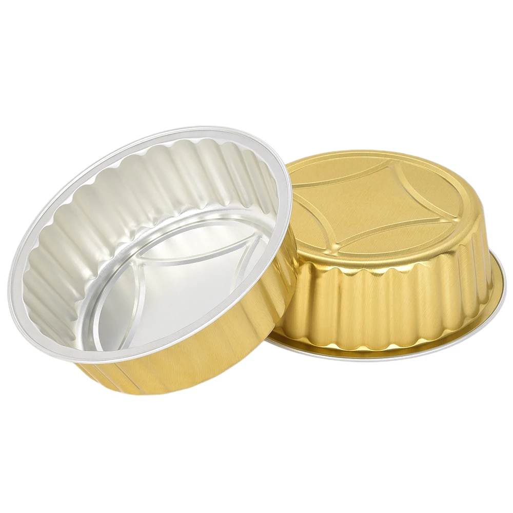 TIA Y290 290ml Anti Crease Aluminum Foil Cup Wrinkle Proof Dessert Cup Grease Resistant Foil Cup for Cakes Pastries Serving