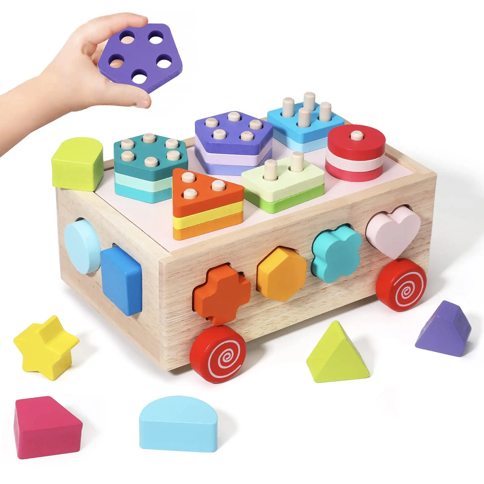 Wooden Cognitive Toys Color Recognition Shape Classification Cube Block