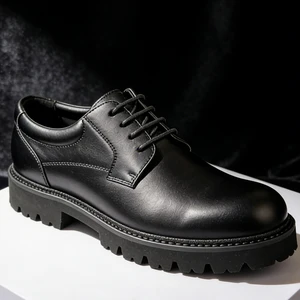 Men's Genuine Leather Business Formal Shoes Durable and Anti-slip Soles Sponge Insoles Comfortable Large-sized Casual Shoes