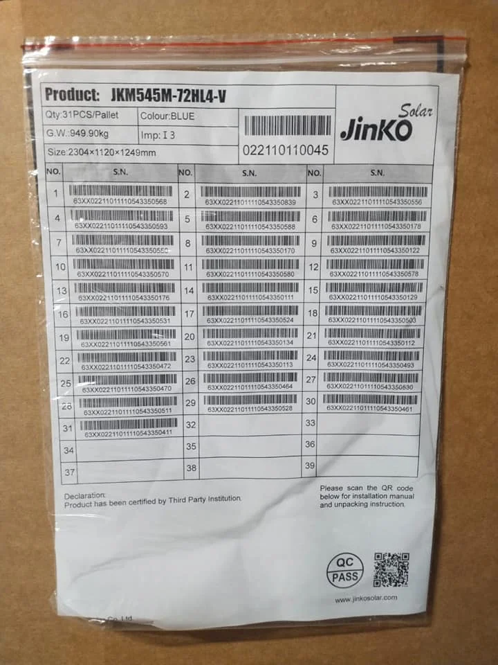 Top Brand JINKO 470W 460w Solar Panel High Efficiency Photovoltaic Module 540w 545w 550w for Power Plant