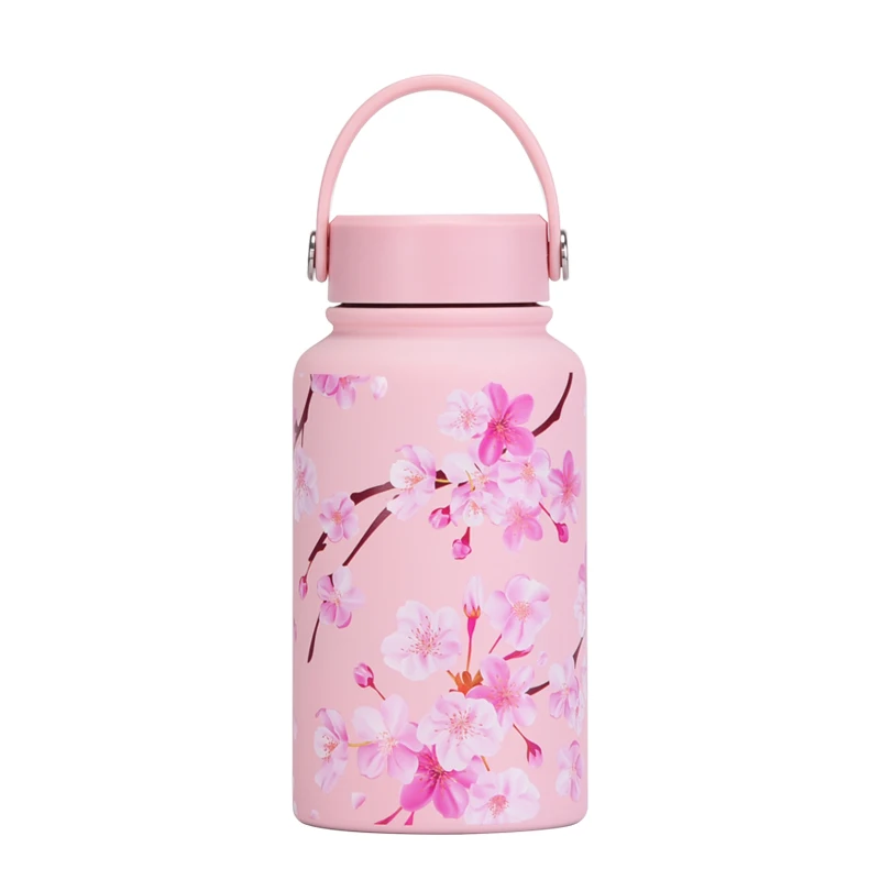 Cherry Blossom Hydro Flask Pink Thermos with Large Capacity - Main Image