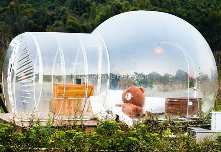 Outdoor Giant Transparent Inflatable Crystal Dome Bubble Tent Heated