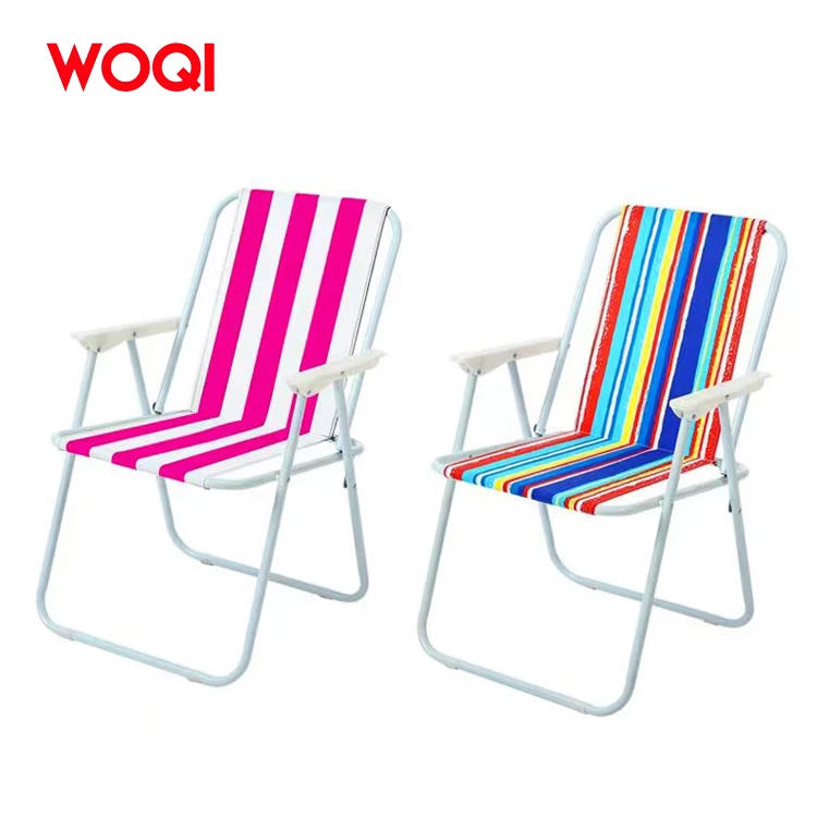 WOQI Wholesale High Quality Outdoor Foldable Lightweight Iron Frame Garden Camping Chair