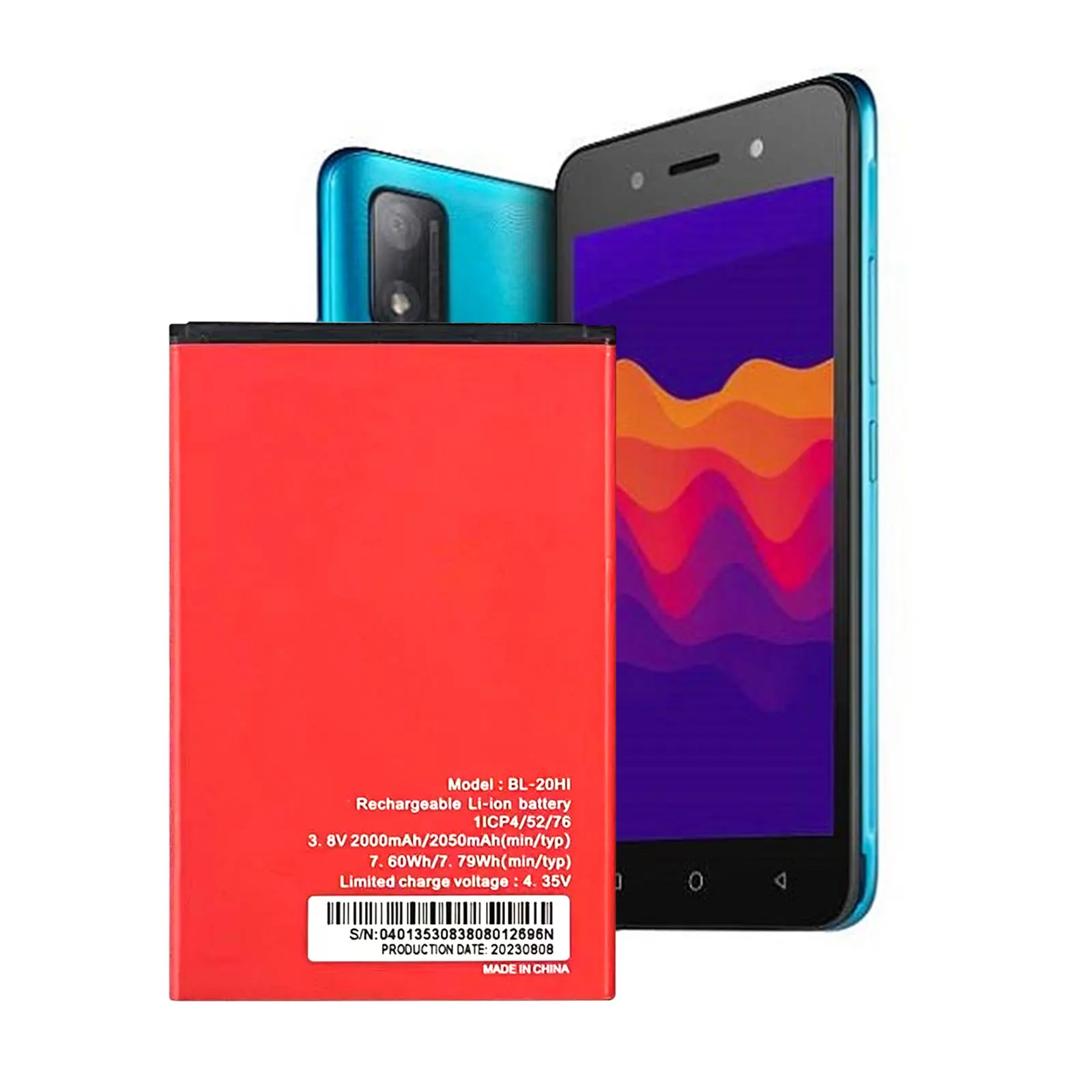BL-20Hi OEM High Capacity Li-ion Mobile Phone Battery Compatible for Itel A16 A23 A32F Batteira