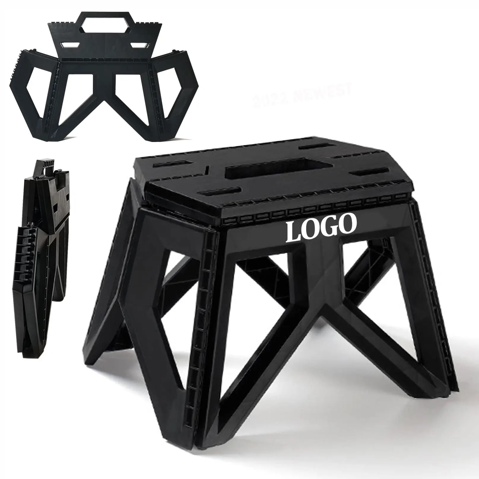 Premium Heavy Duty Folding Collapsible Camping Step Stool Plastic