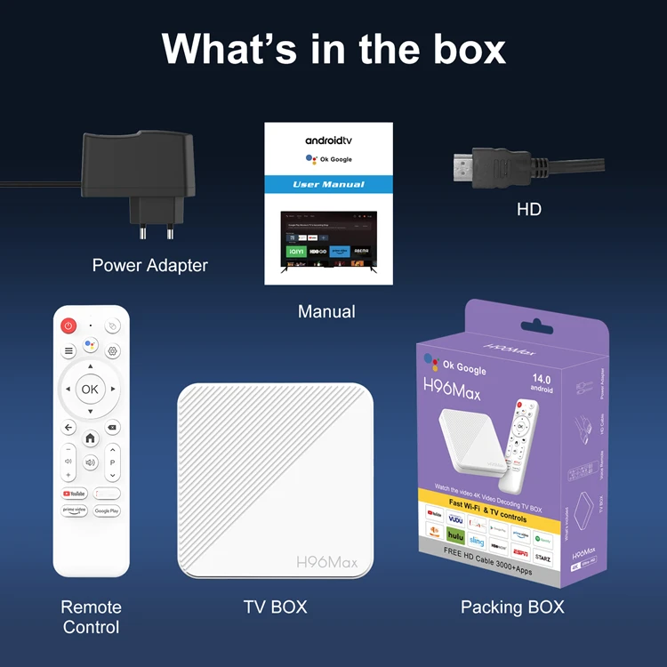 2025 ATV Tv Box H96 Max - Android TV with 2GB RAM & 8GB ROM