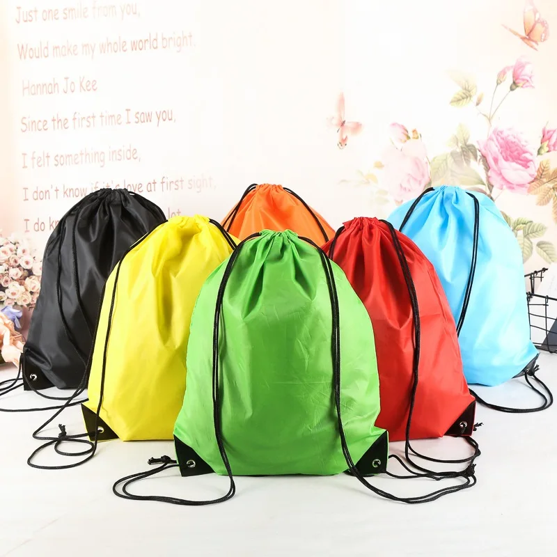 Polyester Waterproof Draw String Bag Customizable Sports Drawstring Backpack Custom Printed Logo