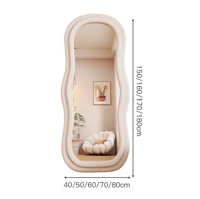 product modern luxury full body decor flannel framed wave shaped standing bathroom wall mirror for dressing-4