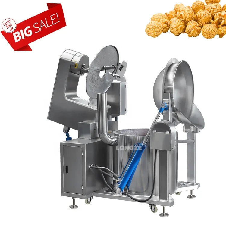 Longze 100L Gas Heating Pop Corn Machine Caramel Flavour Popcorn Making Machine for Supply