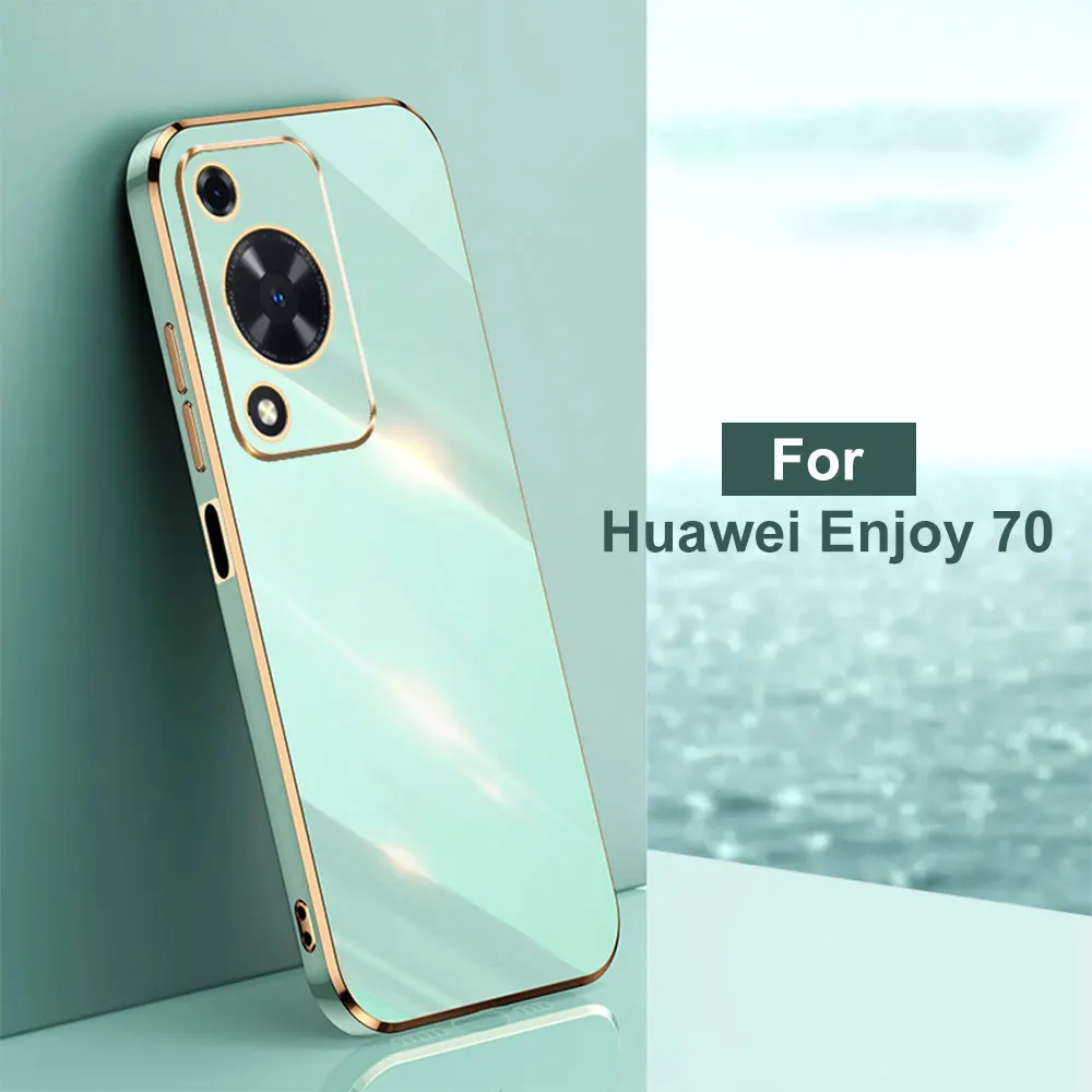 Diamond Phone Case For Huawei Enjoy 70 Rainbow Customize Precision Hole Anti Fall Electroplate Plating Painted Tpu Pc Sjk297 manufacture