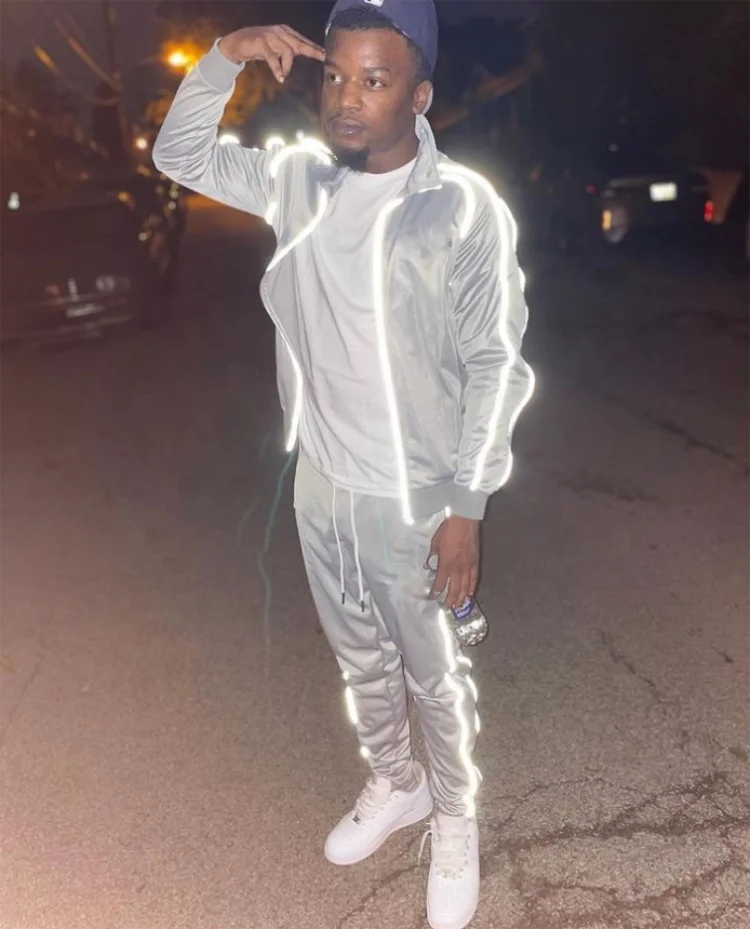 Private Label Custom Logo Reflective Jogger Set Men Track Suit Tracksuit Set Slim Fit Zipper Two Piece Men's Nylon Tracksuit