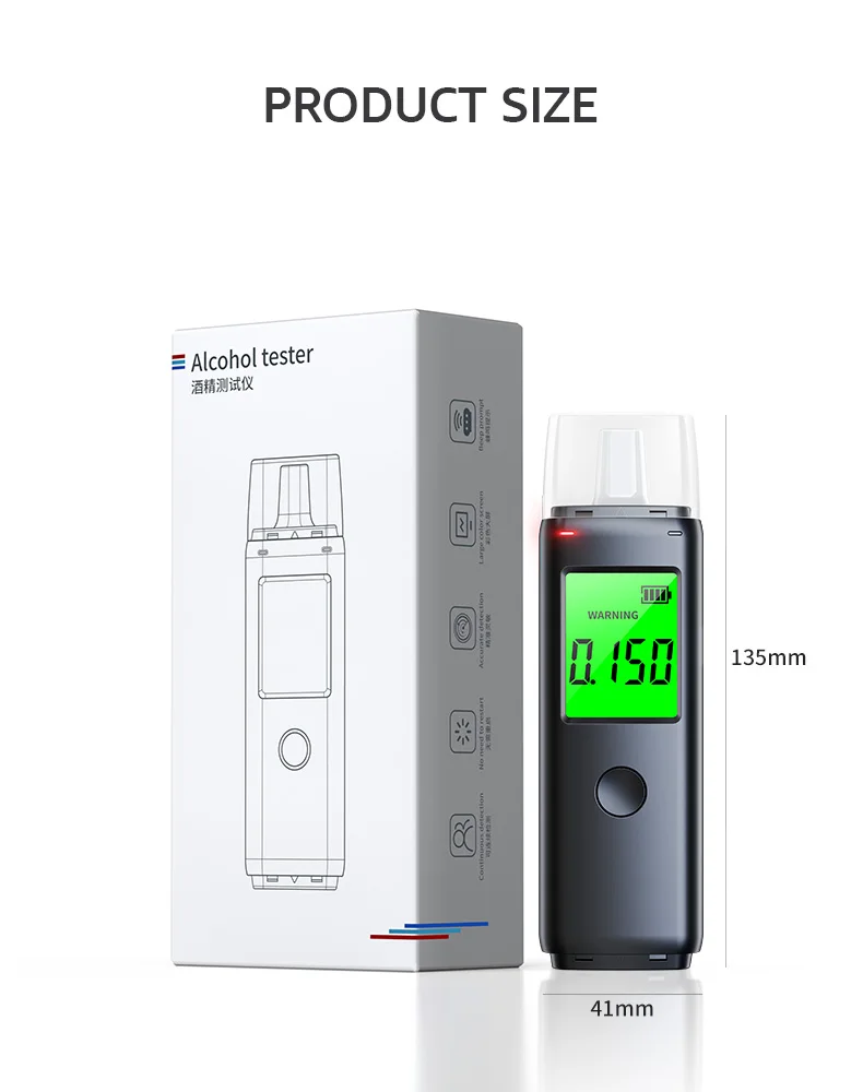 Newest Breathalyzer Factory Professional Digital Display Rechargeable Alcotester Alcohol Breath Tester HM-01