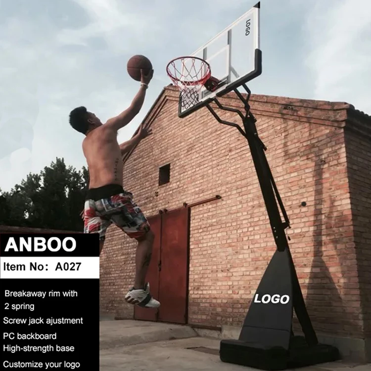 Portable Basketball Goal With Removable Hdpe Base Adjustable Backboard
