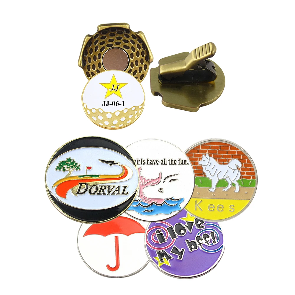 Модный эмалированный Магнитный маркер для мяча гольфа с индивидуальным логотипом металлический Премиальный мяч