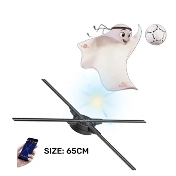 Mobile APP Control High Resolution 65cm Splicing Wifi Holographic Display Led Holograma 3d Hologram Fan 3D holographic fan