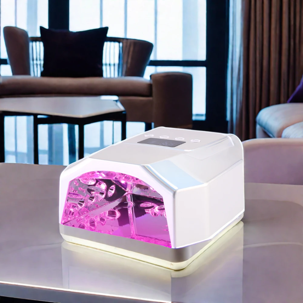 2025 New Design Gradient Color 98W Portable Cordless Pro Cure LED Nail Lamp Professional Low Heat Function for Nail Salon