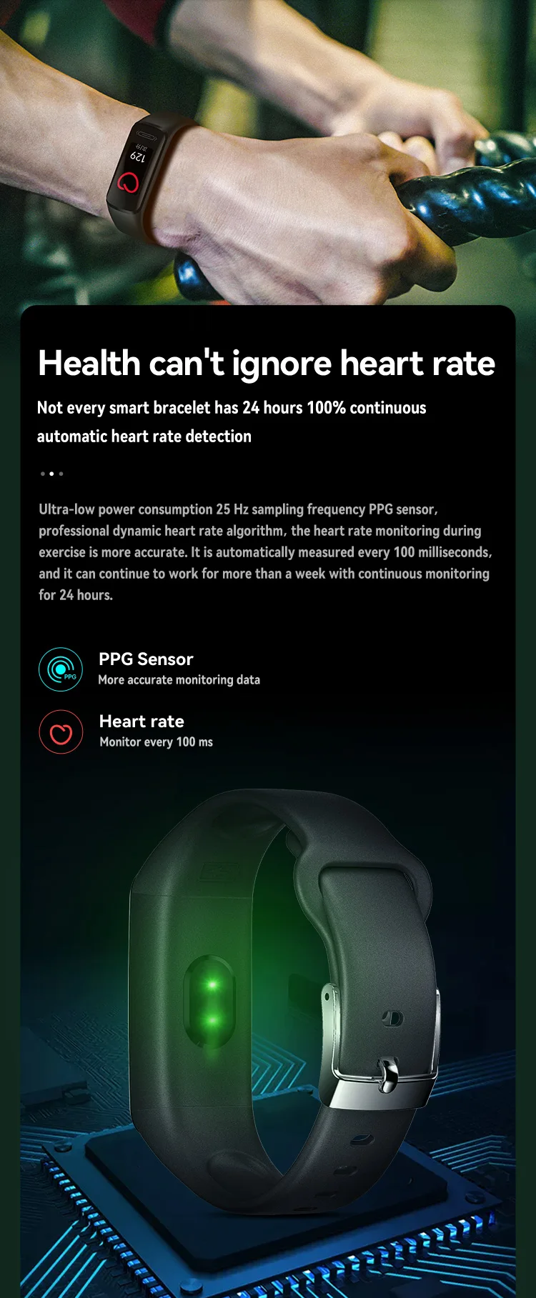 V101 Accurate Dynamic Heart Rate,Body Temperature,Sleep Monitoring