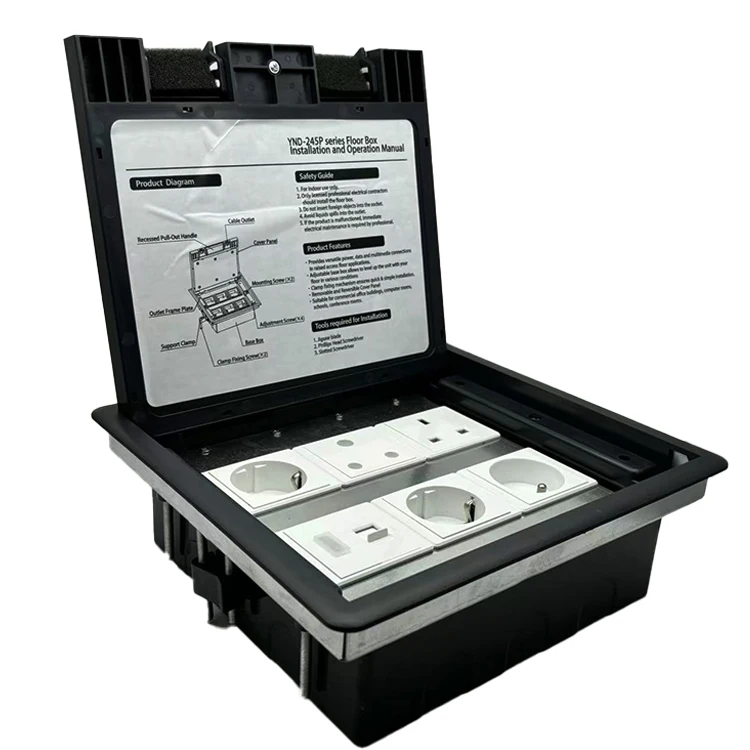 VNX Hot Sales UK /EU 15A Standard Function Keys ABS Waterproof Electrical Power Ground Outlet Floor Socket Box