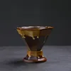 211-a small bottom diamond coffee cup-brown -170ml