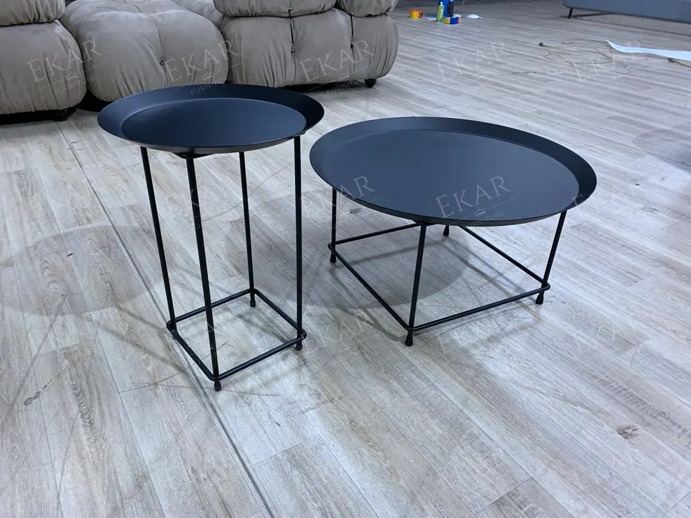 product modern black white matte finish metal corner table for home hotel accent living room furniture for decoration usage in hospitals461-69