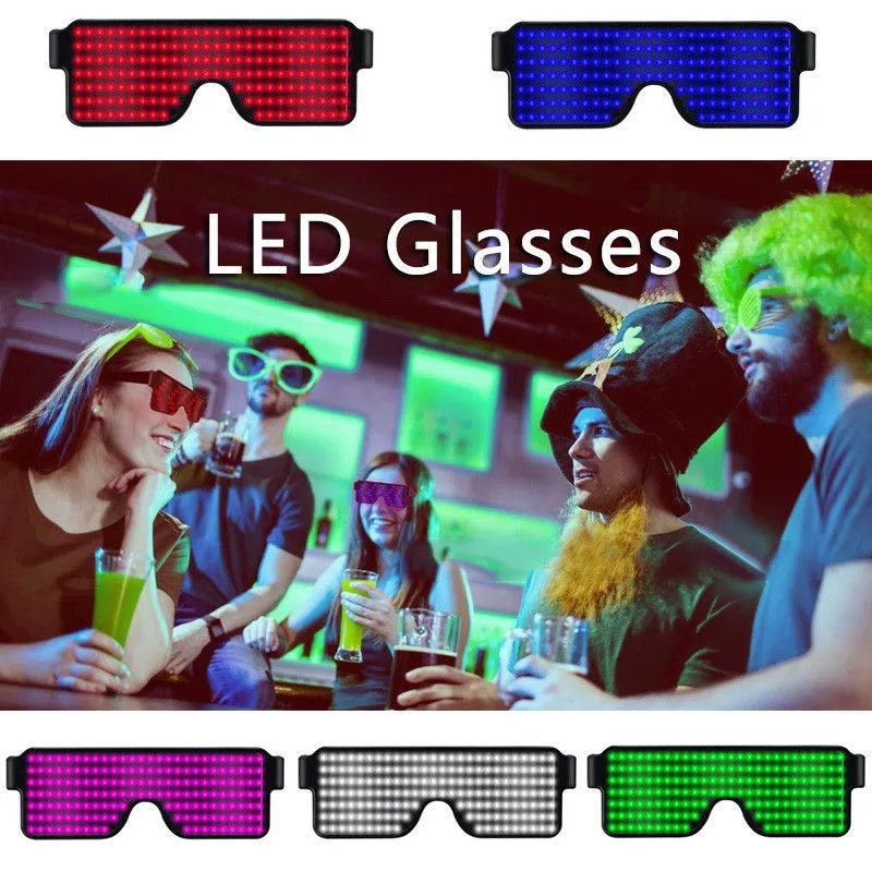 8 Modes Quick Flash USB Led Party USB charge Luminous Glasses Glow Sunglasses Christmas Concert light Toys Christmas decorations