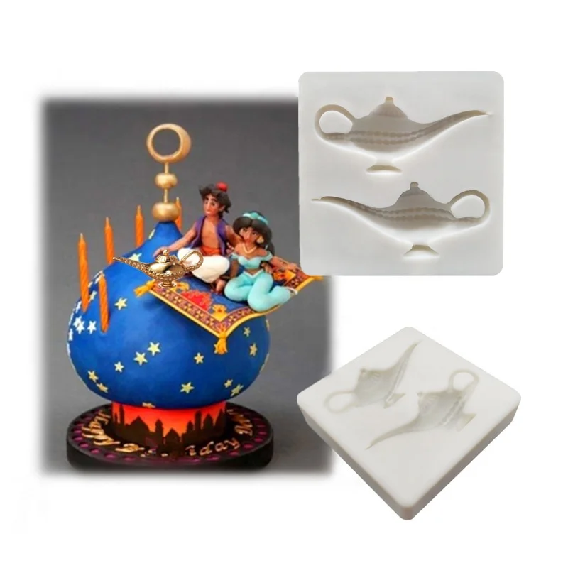 Aladdin's Lamp Silicone Fondant Sugarcraft Mould Cake Chocolate Baking Mold Tool 