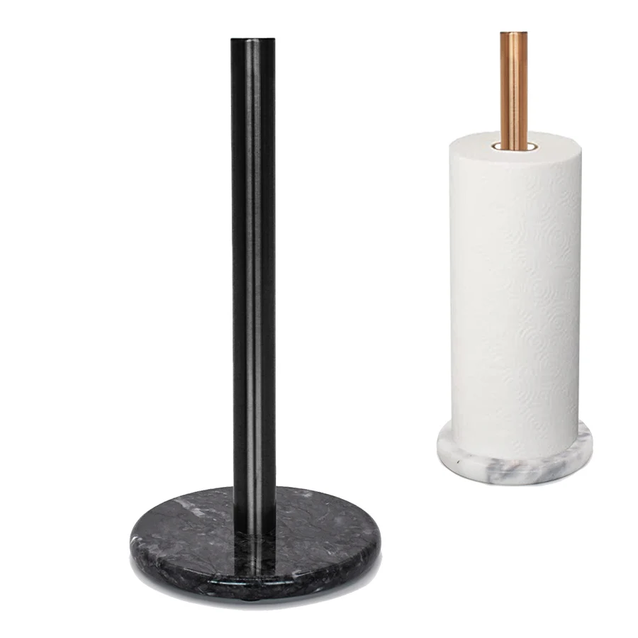 White Marble Paper Towel Holder Upright Dispenser For Kitchen ...