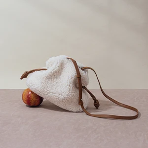 Manufacturer Custom Wholesale 2026 New Fashion Lambswool Lucky Pocket Crossbody Bag for Women