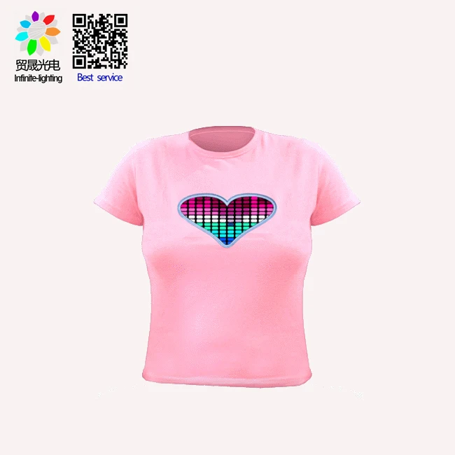 New products Custom Light Up Sound Activated Led t Shirt Flashing El Led  Shirt