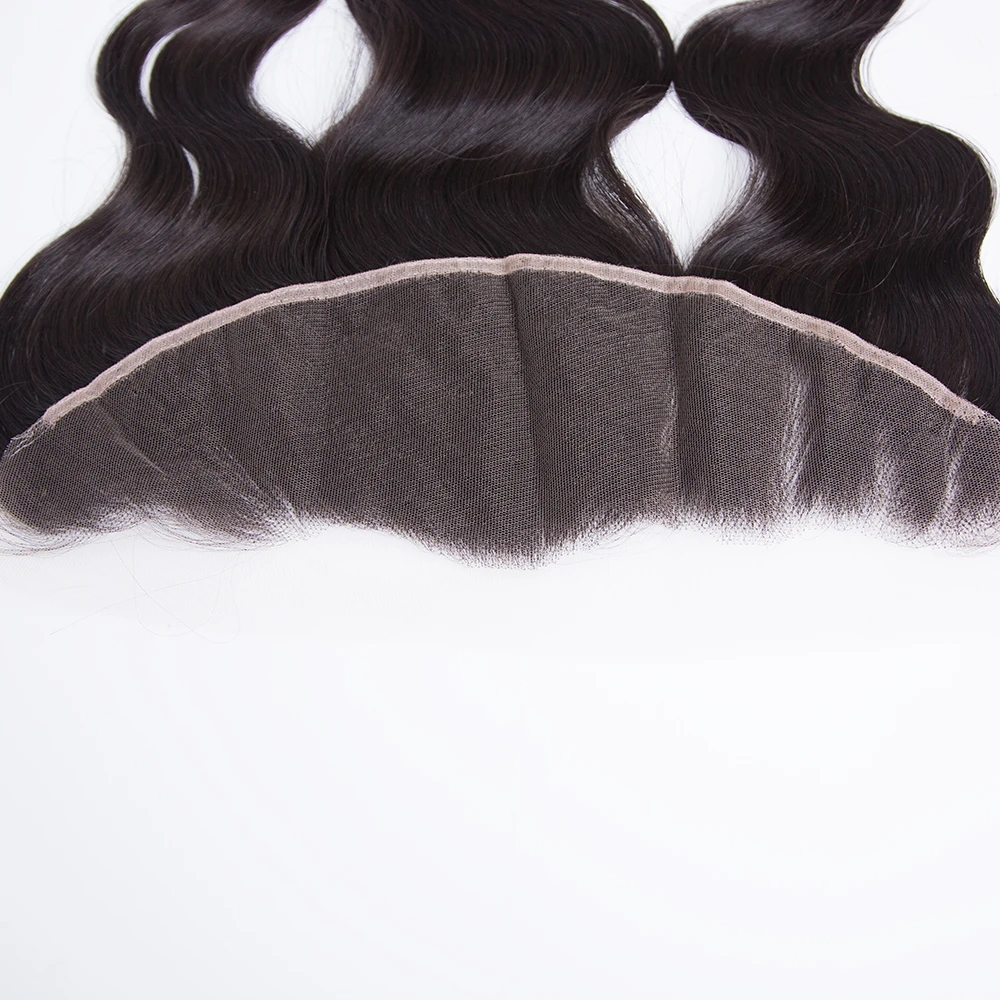 13x4 body  Wave Virgin European human Hair Natural black color HD Lace Frontal