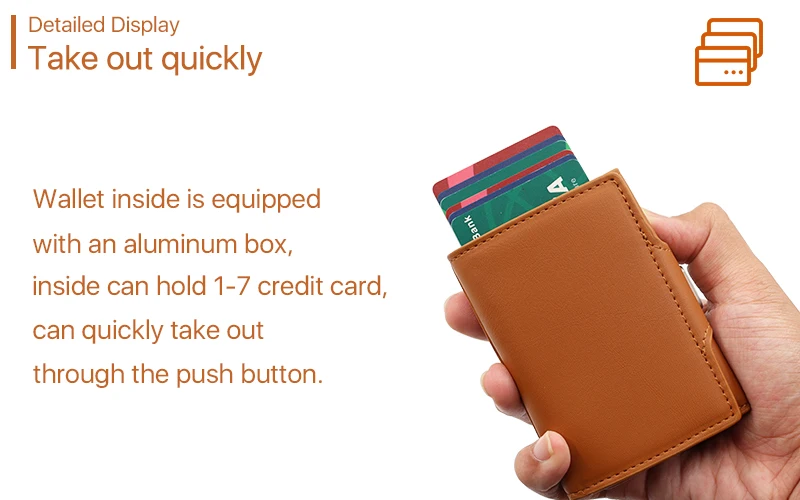 Metal Card Holder Trifold Wallet Card Holder Leather Slim Metal Wallet ...
