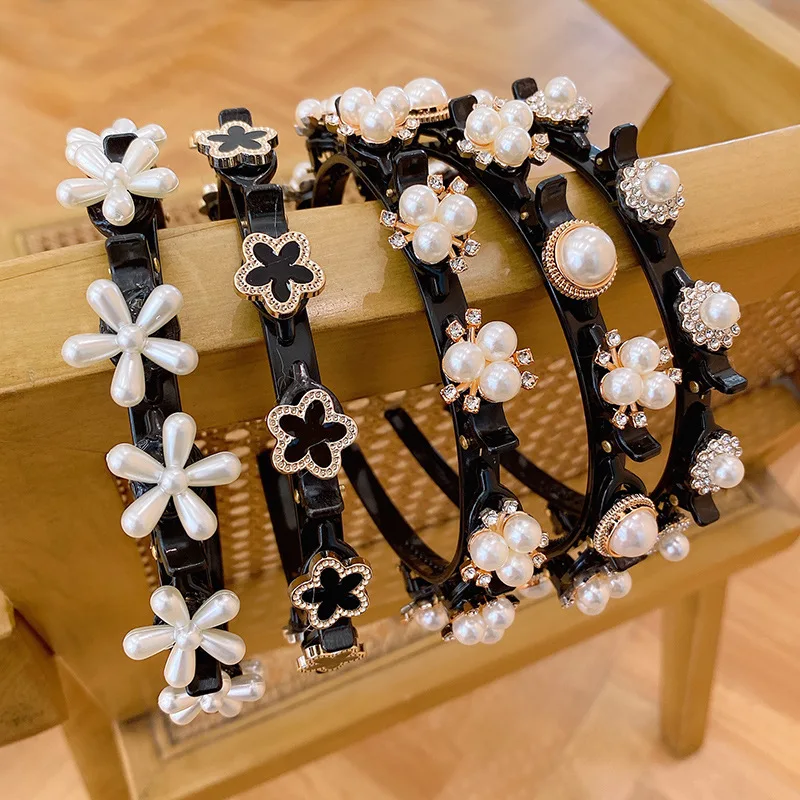 Wholesale Korean Fashion Women Broken Bangs Hairbands Braided Hair Clip  Headband Hair Band Wedding Hair Accessories