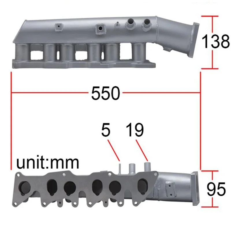 Aluminum Intake Manifold Turbo Manifold Fit For Vw Golf Vr6 2.8 And 2.9