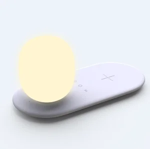 Best Selling Portable Wireless Charger Station and 2 in 1 Qi Wireless Charging Pad Wireless Charger with Night Lights