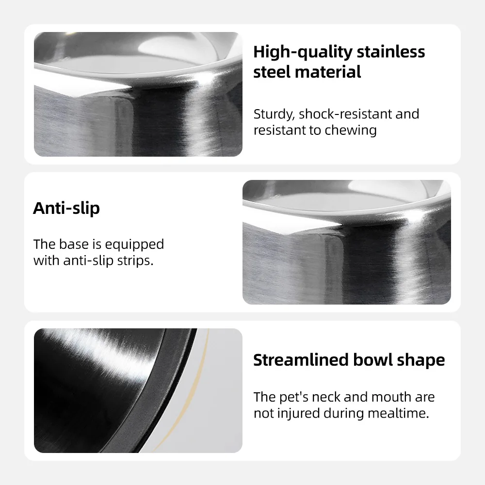 Wholesale Pet Food Container Non-Slip Stainless Steel Dog Bowl - product detail 4