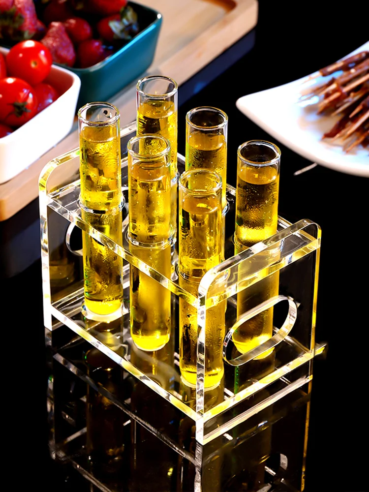 1oz Transparent Glass Shot Glass Set with Tray - Eco-Friendly Mini Liquor  Test Tubes for Weddings & Cocktail Parties