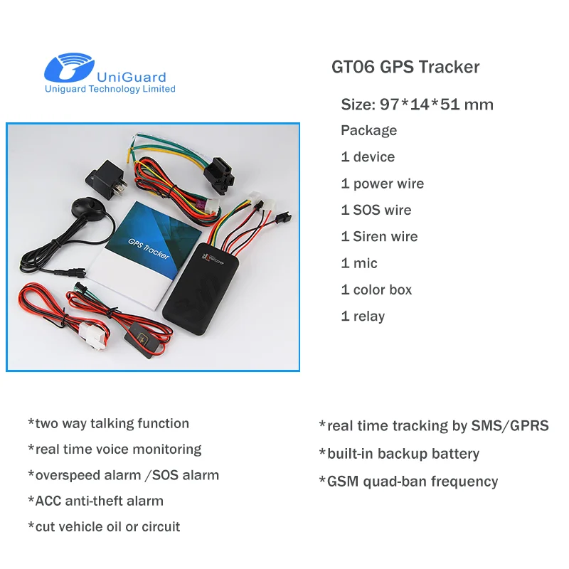 High Quality Realtime Tracking Device Gt06 Vehicle Gsm Gprs Gps Tracker