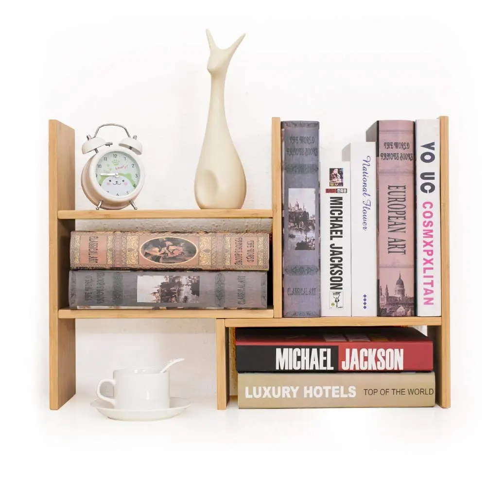 Натуральный бамбук книга стенд полка прочный Настольный книжный шкаф
