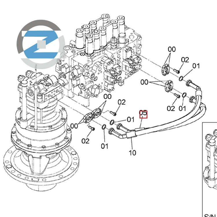 4626739 4660220 Rotary Motor MAIN PIPING for Hitachi Excavators