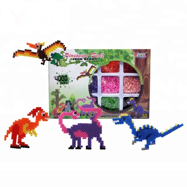 Velociraptor Dinosaur Melty Beads Perler Dinosaur Pattern