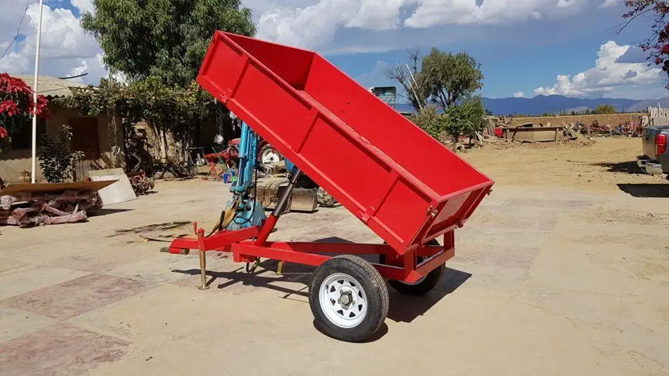 Farm Use Small Compact Tractor 1Ton Tipping Trailer