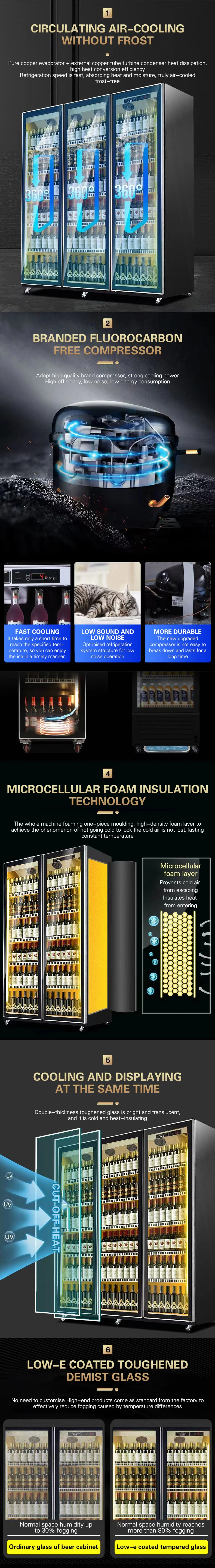 Open Vertical Display Refrigerator, 220 V, Glass - detail 14