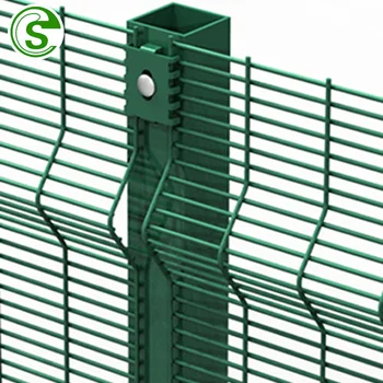 High Security Powder Coated 358 Anti Climb Security Fence 358 Mesh Clear Vu Fence Panels