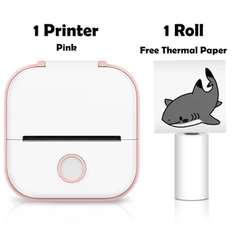 Vorallme Portable Mini Imprimante Thermique 203dpi 53mm Impression  Autocollants Sans Encre Mini Pocket Étiquette Notes Imprimantes Papiers  pour Accueil
