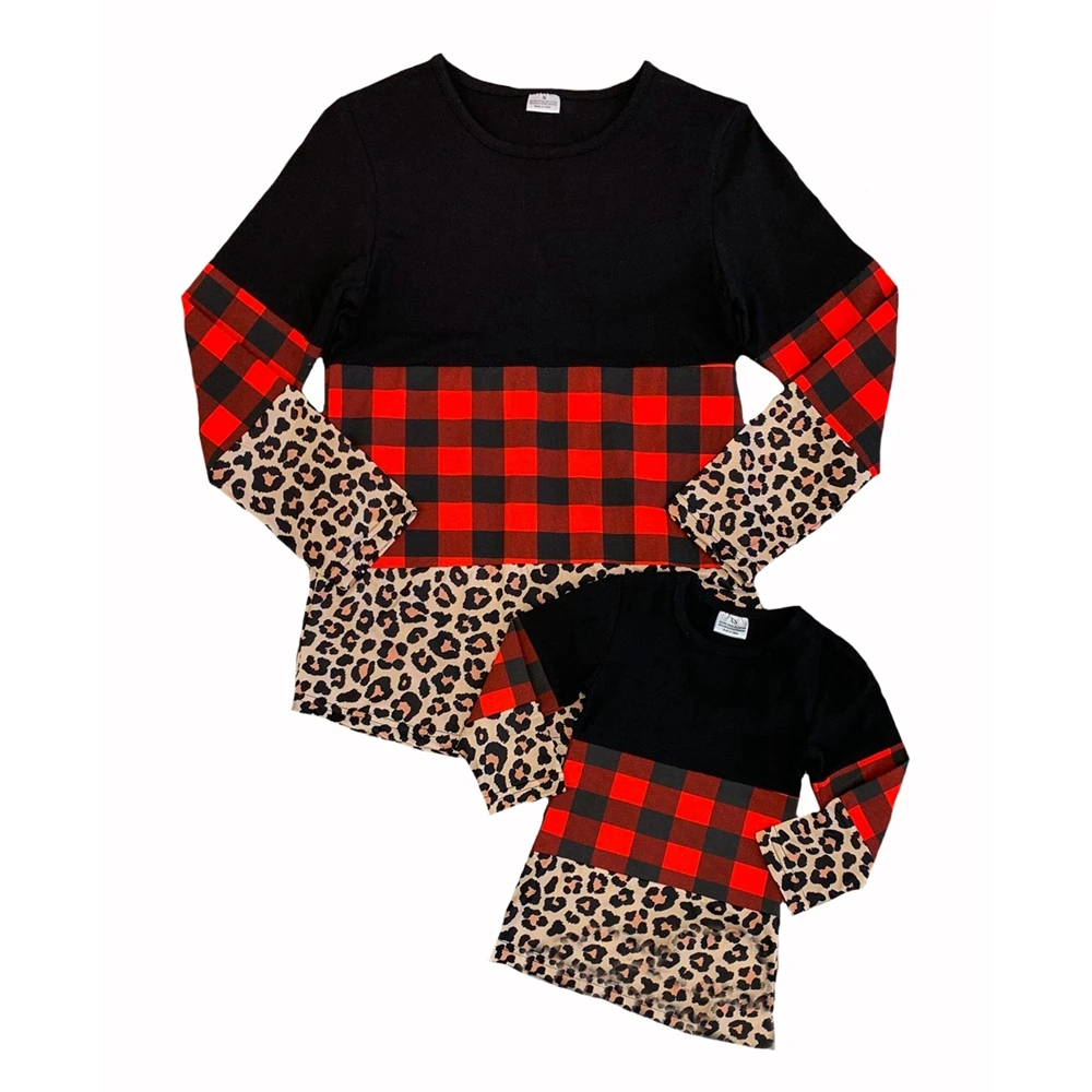 mommy and me red and black plaid shirt